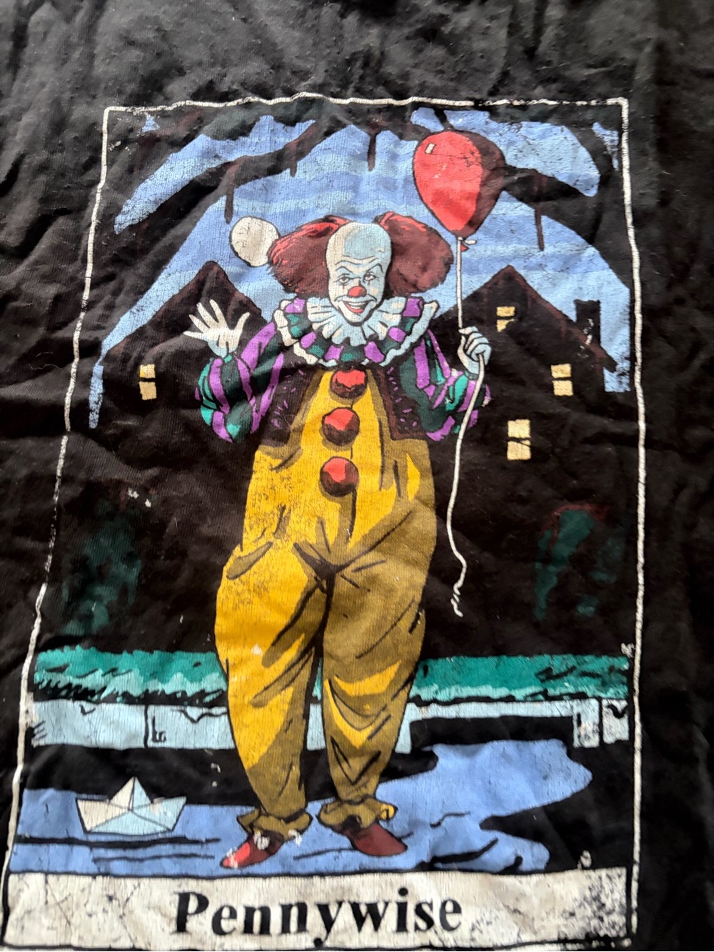 Pennywise Clown Graphic Wall Art Print - Black